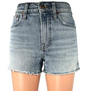 Madewell Women's Blue The Perfect High Waisted Cut Off Denim Jean Shorts Size 23